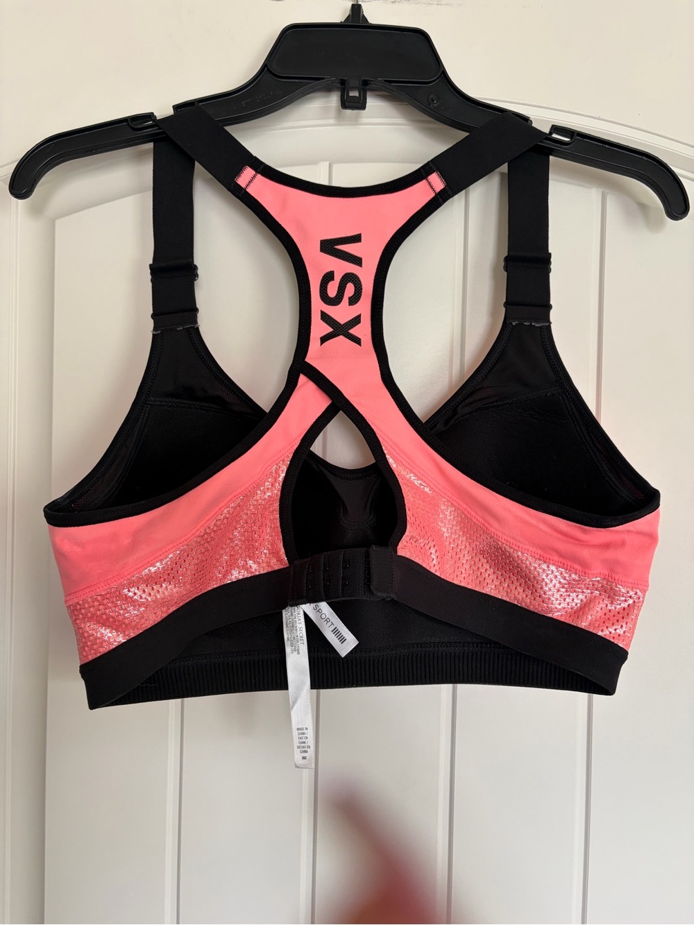 VSX Sport Women’s High-Impact Racerback Sports Bra in Pink Coral - Picture 2 of 7